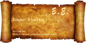 Bayer Etelka névjegykártya